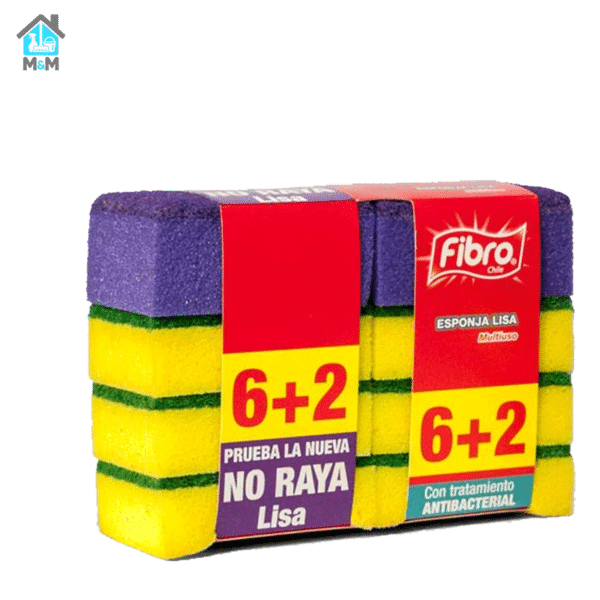 pack 8 esponja lisa 6 2 no raya fibro morada amarilla verde