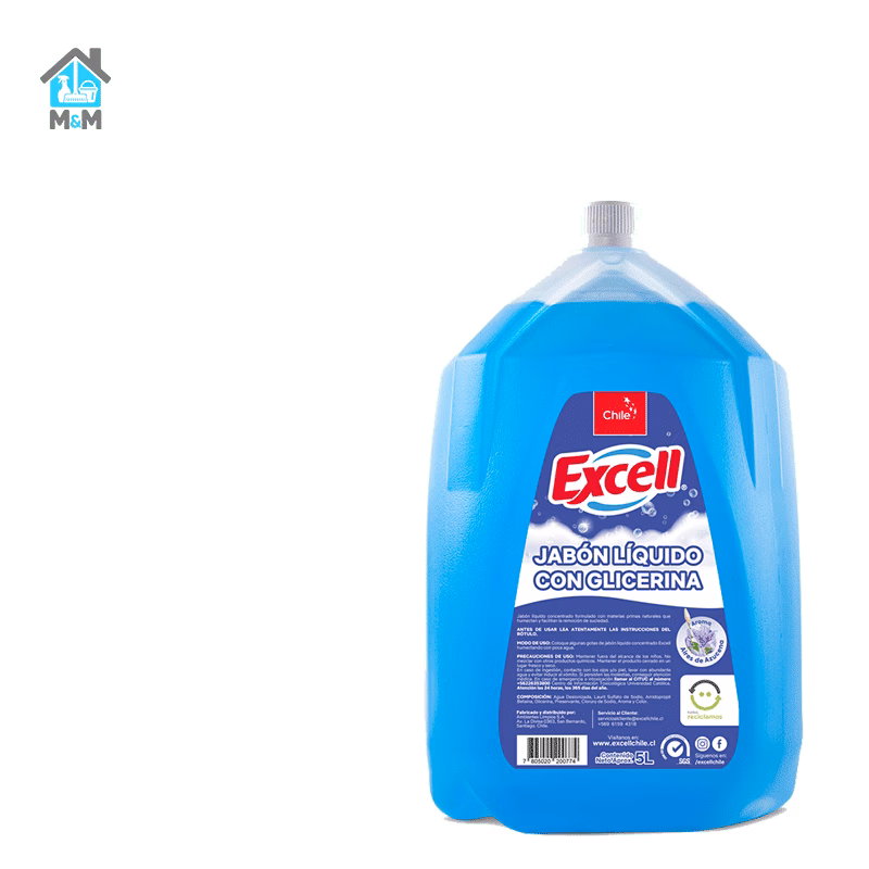bidon jabon liquido con glicerina aroma aires de azucena excell azul