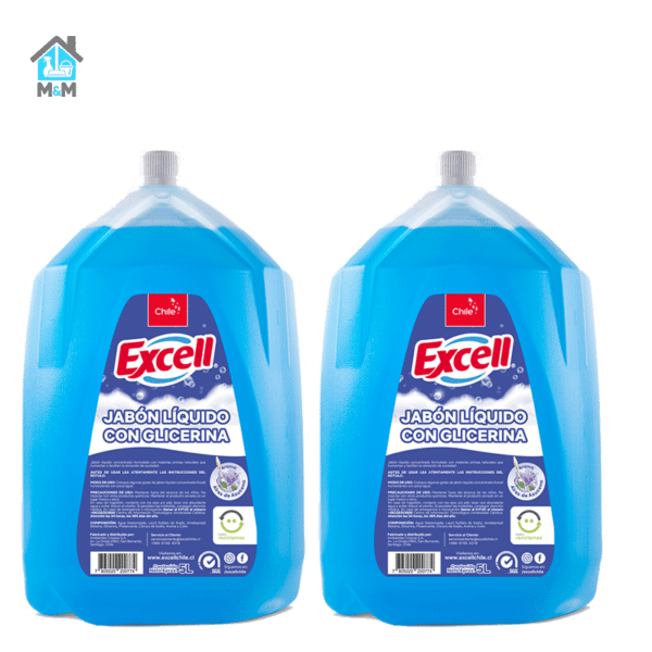 2 bidones jabon liquido con glicerina excell aroma aires de azucena azul