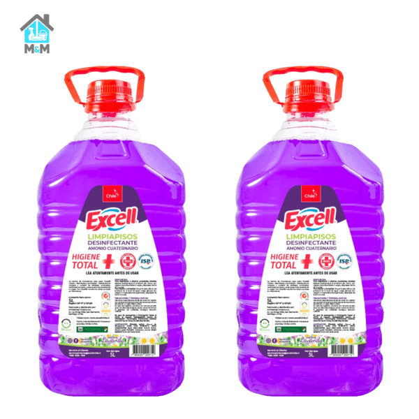 2 bideones limpiapisos desinfectantes amonio excell aroma lavanda morado