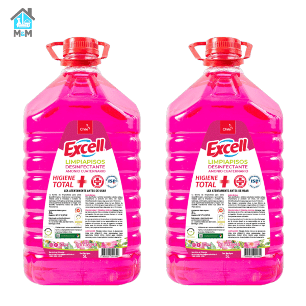 2 bidones limpiapisos desinfectante amonio excell aroma primavera rosado