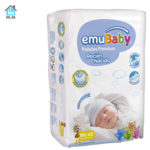 40 pañales bebe emubaby premium talla rn recien nacido