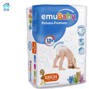 34 pañales bebe emubaby premium talla xxg