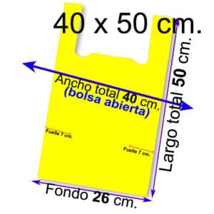 bolsa plastica camiseta amarilla 40 50