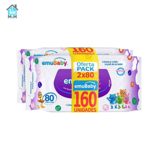 pack 160 toallitas humedas bebe emubaby 2 80 sin tapa