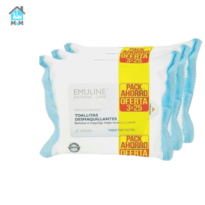pack ahorro 3 toallitas desmaquillantes hipoalergenico emuline natural care