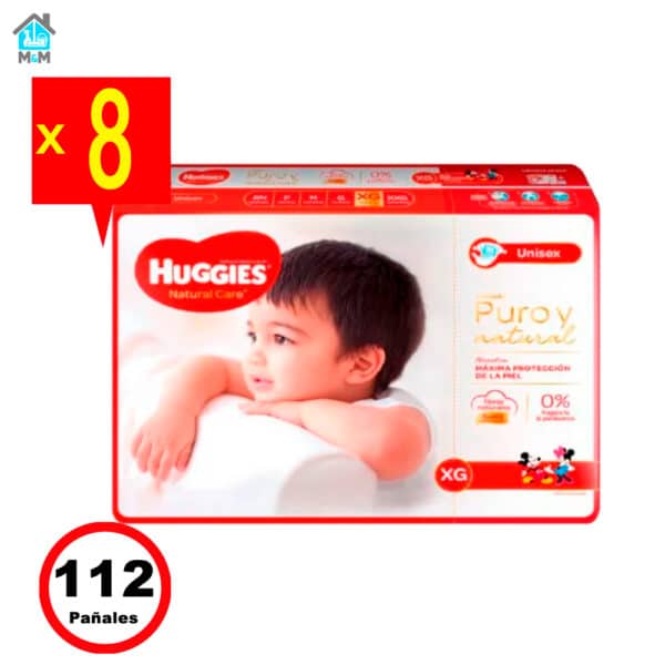 8 paquetes 112 pañales bebe huggies natural care talla xg mickey minnie mouse