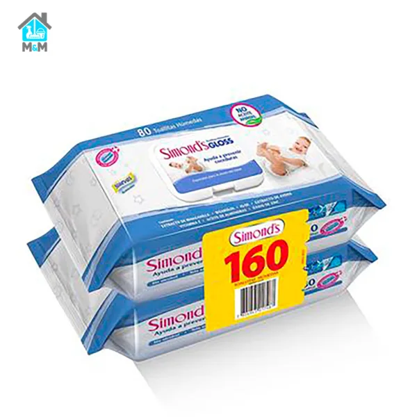 pack 160 toallitas humedas simonds gloss