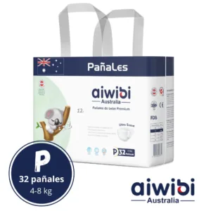 paquete 32 pañales premium para bebe talla p aiwibi australia koala