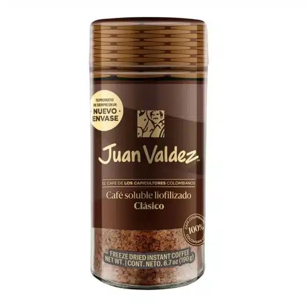 frasco vidrio cafe colombiano soluble liofilizado juan valdez clasico