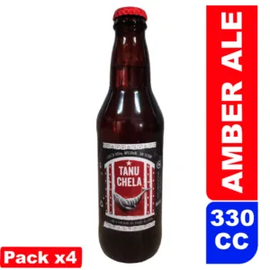 pack 4 botellas cerveza artesanal sin filtrar tanu chela ambar roja american amber ale