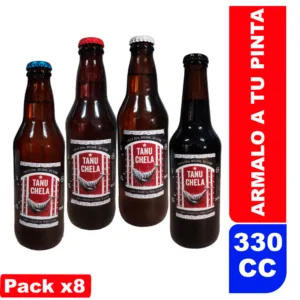 pack 8 botellas cerveza artesanal sin filtrar tanu chela armalo a tu gusto sabores variados