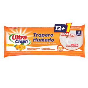 trapero humedo ultra clean todo piso naranja 13 unidades