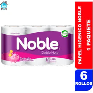 paquete 6 rollos papel higienico doble hoja noble