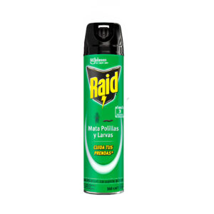 Insecticida Raid en spray mata polillas y larvas cuida tus prendas