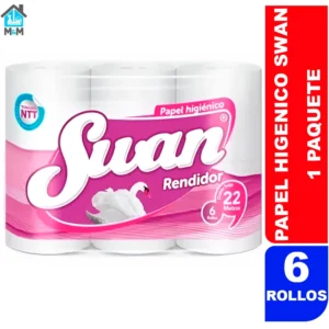 pack 6 rollos papel higienico swan rosa morado