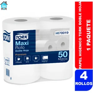 paquete 4 rollos papel higienico doble hoja premium tork