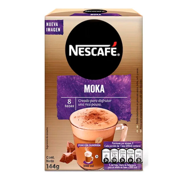 caja nescafe 8 sobres de cafe sabor moka