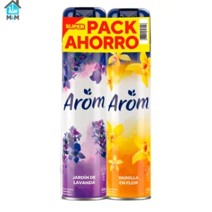 pack 2 aerosoles ambientales spray arom jardin de lavanda y vainilla en flor