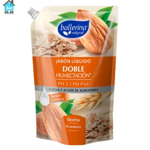 doypack jabon liquido ballerina doble humectacion avena y aceite de almendras sin parabenos glicerina