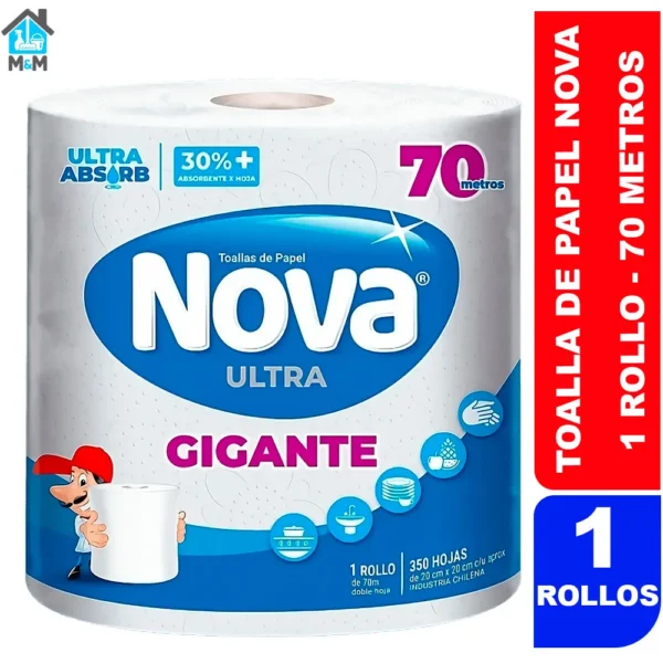 rollo toalla de papel nova ultra gigante 70 metros