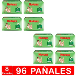 8 paquetes 96 pañales huggies active sec xxg verde