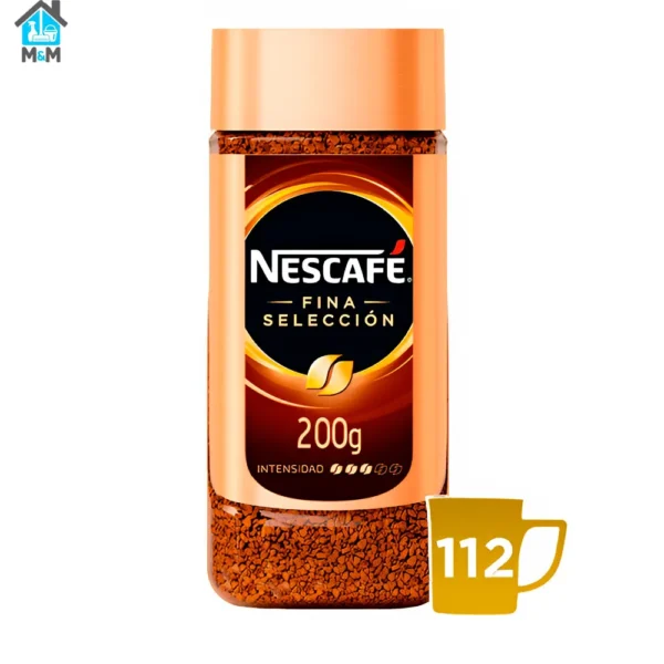 frasco de vidrio cafe nescafe fina seleccion intensidad 112 tazas