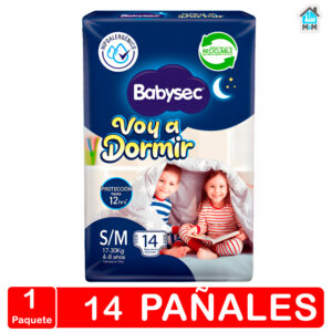 1 paquete 14 pañales bebe babysec voy a dormir talla s m hipoalergenico reciclable