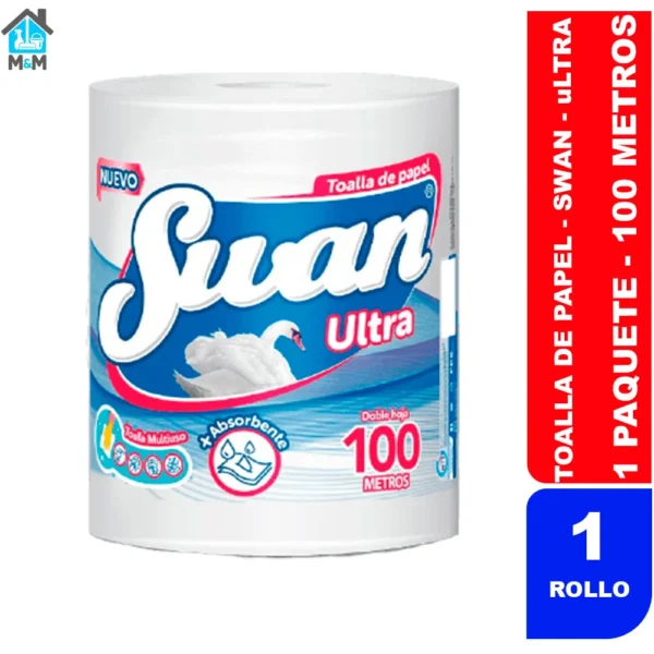 Toalla de papel Swan Ultra - 100 Metros - Doble Hoja