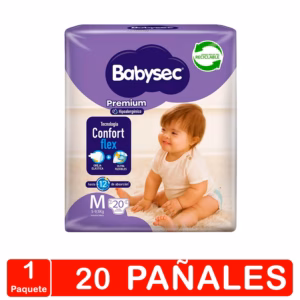 PAÑALES BABYSEC PREMIUM – TALLA Mediano(M) - 20 Unidades