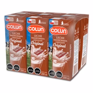 6 Leche Semidescremada Chocolate Original - 200ml - Colun