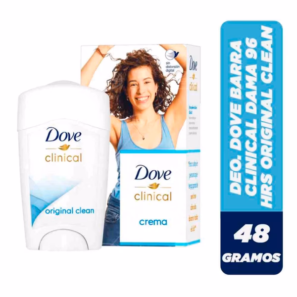 DEO. DOVE BARRA CLINICAL 48 GRS DAMA 96 HRS ORIGINAL CLEAN