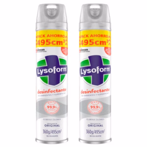 Pack Desinfectante Aerosol Lysoform 2x495 Cc