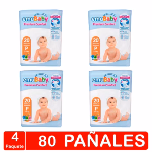 Pañales Emubaby Confort – Talla Pequeña(p) – 80 Unidades