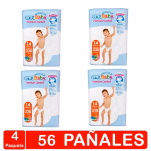 Pañales Emubaby Confort – Talla Extra Extra Grande(Xxg) – 56 Unidades