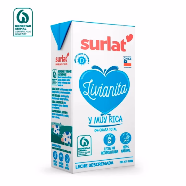 Pack Leche Descremada Surlat - 12 Un De 1 Lt. - Imagen 2