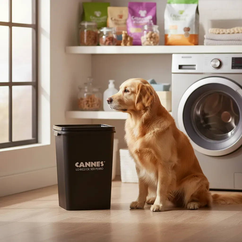 perro junto a contenedor negro cannes