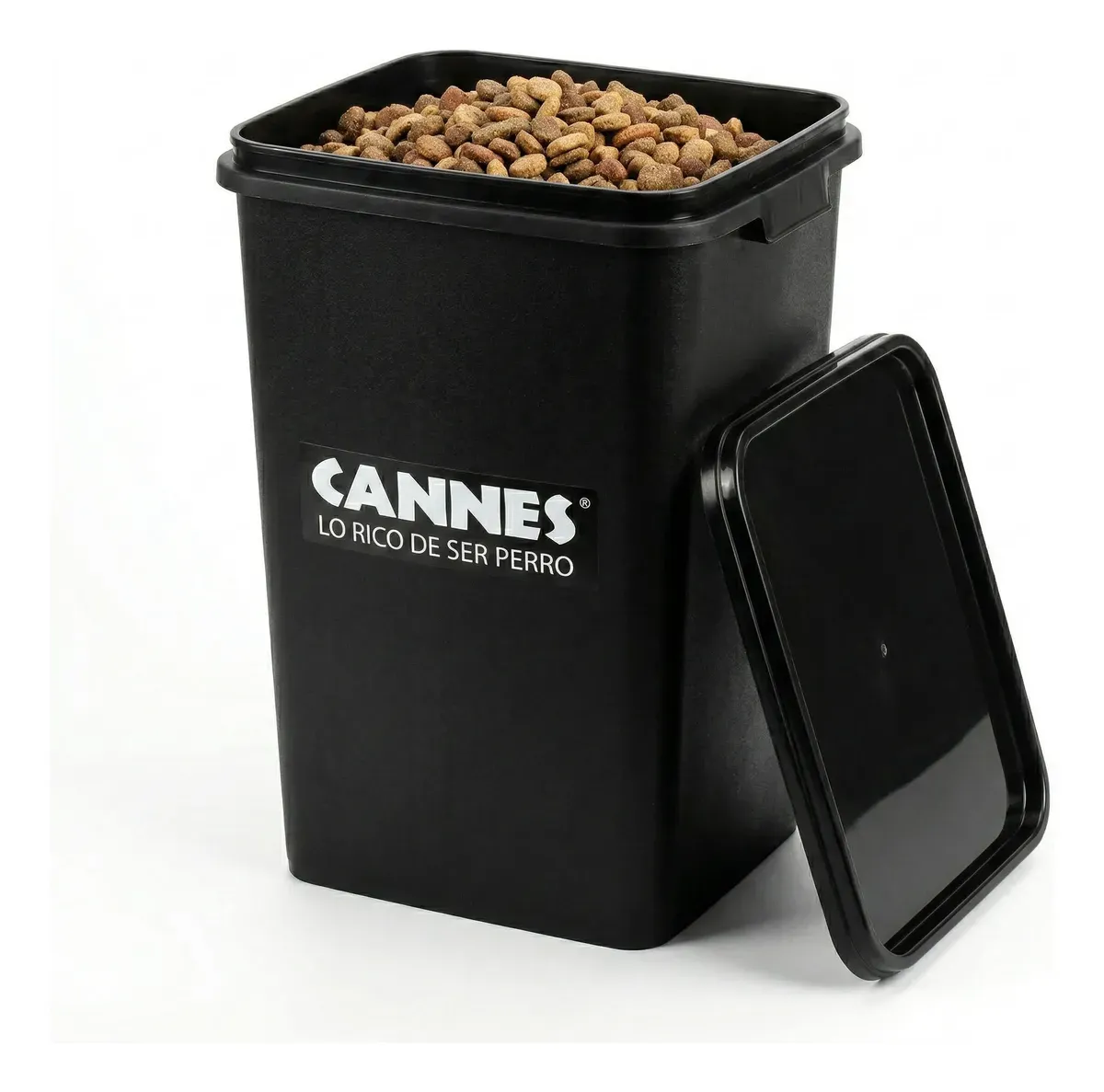 contenedor negro con comida de perro cannes