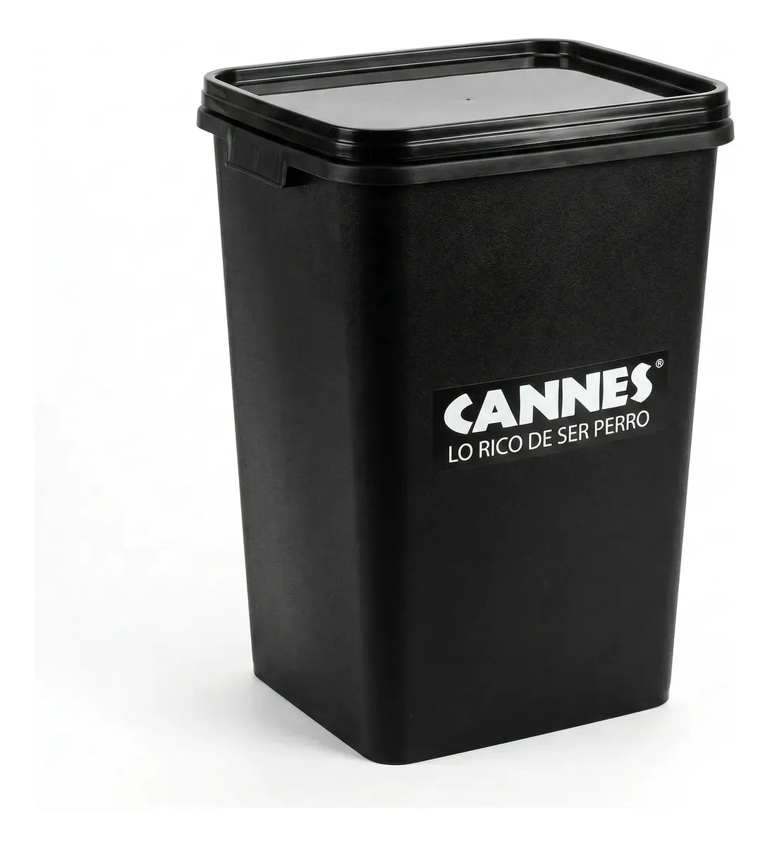contenedor negro para perros cerrado con tapa cannes