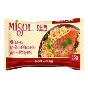 Caja Fideos Instantáneos - MiSol - 85 Gr. - 24 paquetes - Carne
