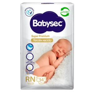 Pañales Babysec Premium – Talla Recién Nacido(rn) – 34 Unidades - 4 paquetes